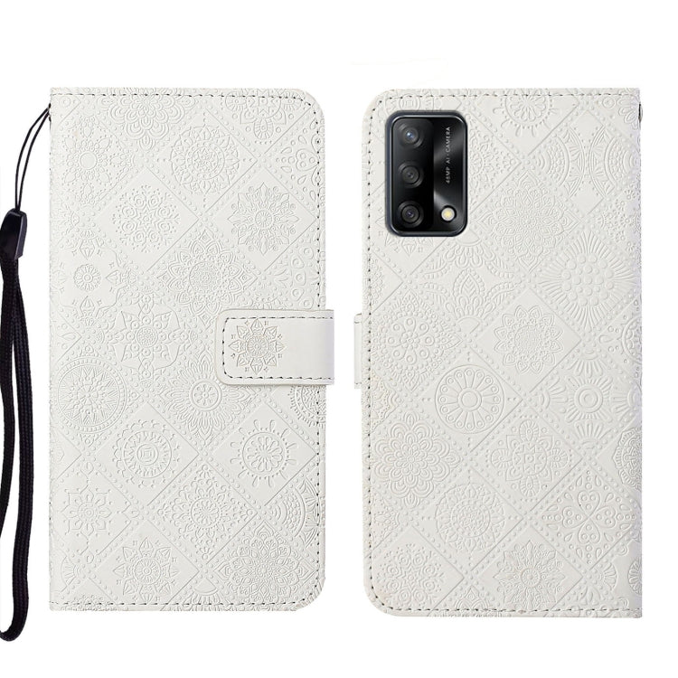 For OPPO A74 4G Ethnic Style Embossed Pattern Leather Phone Case