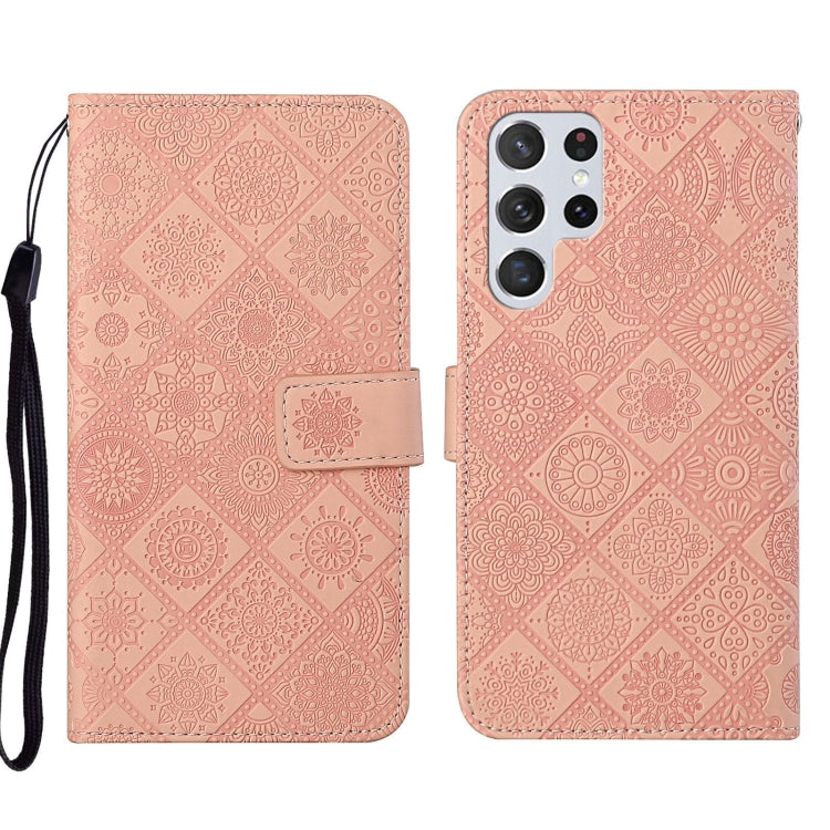 For Samsung Galaxy S22 Ultra 5G Ethnic Style Embossed Pattern Leather Phone Case
