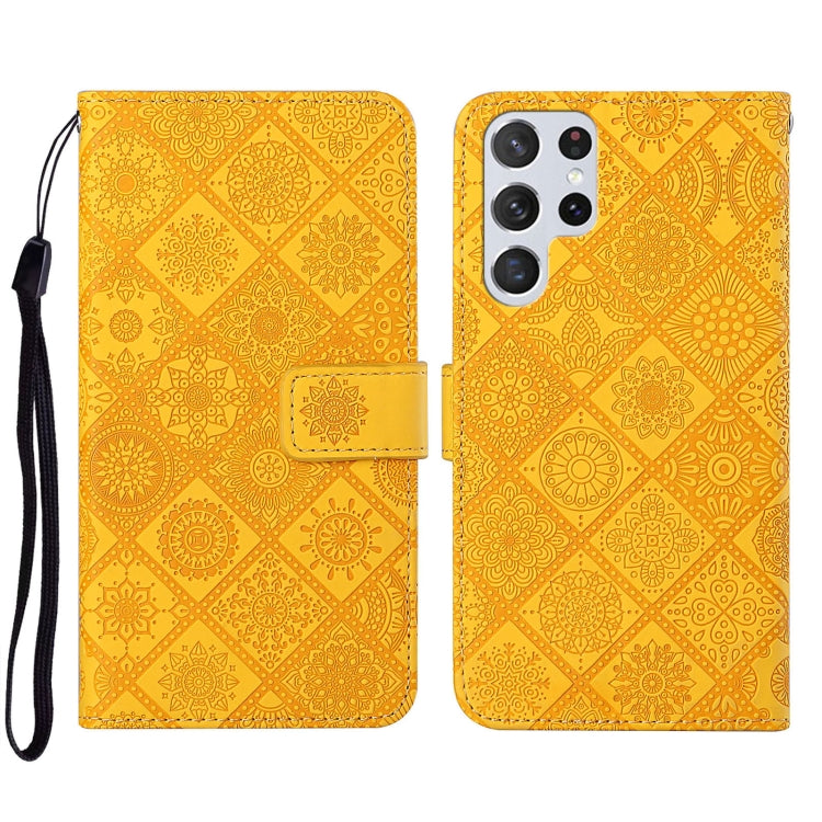 For Samsung Galaxy S22 Ultra 5G Ethnic Style Embossed Pattern Leather Phone Case