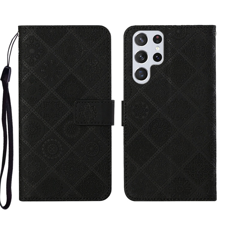 For Samsung Galaxy S22 Ultra 5G Ethnic Style Embossed Pattern Leather Phone Case
