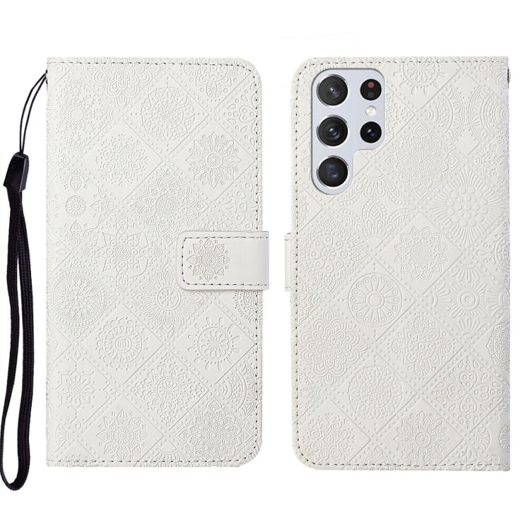 For Samsung Galaxy S22 Ultra 5G Ethnic Style Embossed Pattern Leather Phone Case