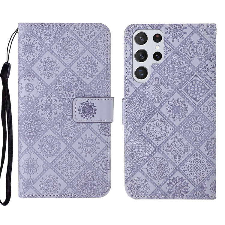 For Samsung Galaxy S22 Ultra 5G Ethnic Style Embossed Pattern Leather Phone Case