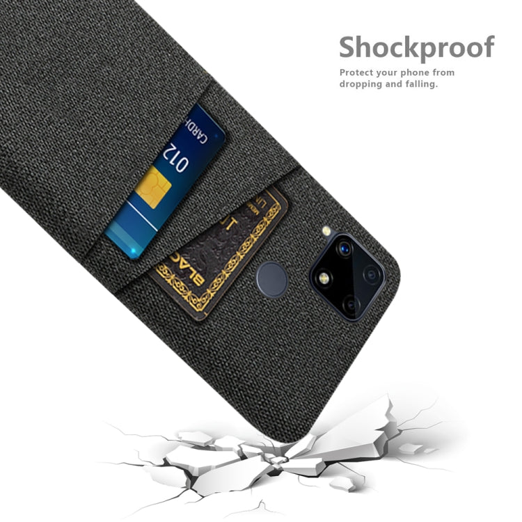 For OPPO Realme C25 Cloth Texture PC + Nylon Phone Case with Dual Card Slots