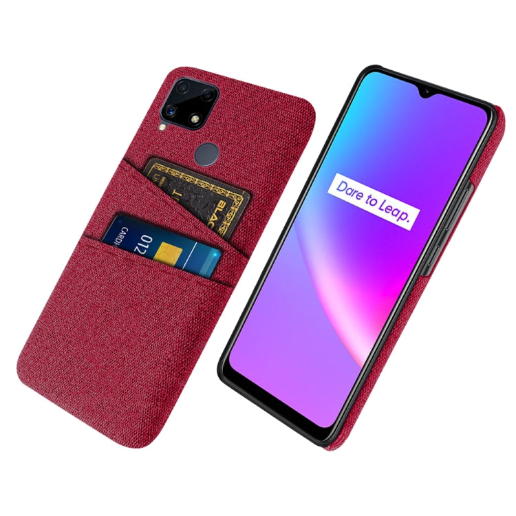 For OPPO Realme C25 Cloth Texture PC + Nylon Phone Case with Dual Card Slots