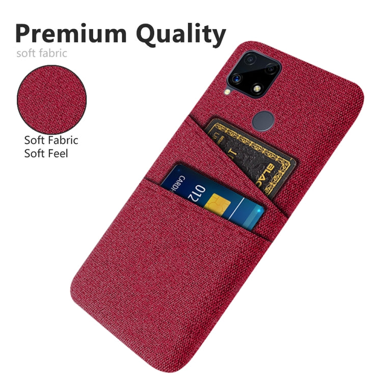 For OPPO Realme C25 Cloth Texture PC + Nylon Phone Case with Dual Card Slots