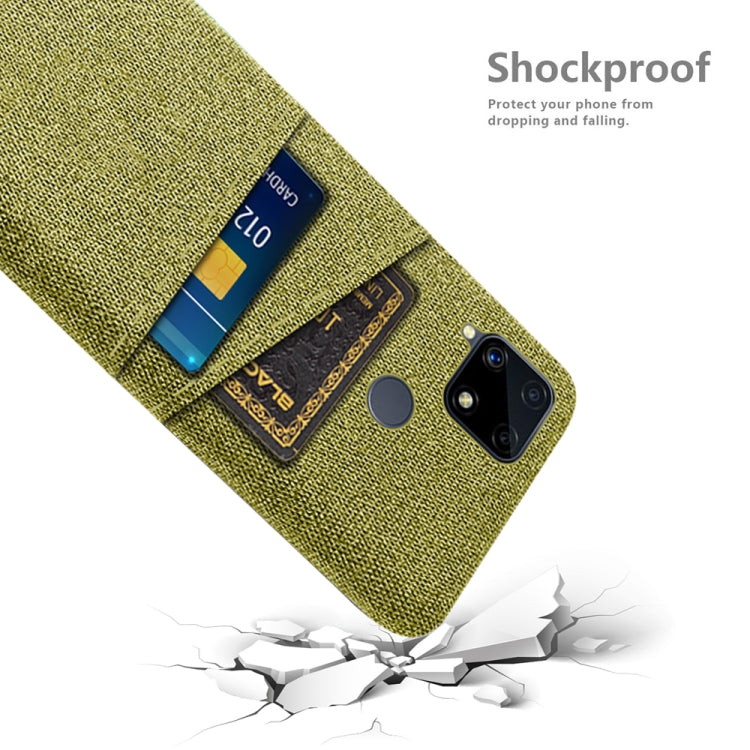 For OPPO Realme C25 Cloth Texture PC + Nylon Phone Case with Dual Card Slots