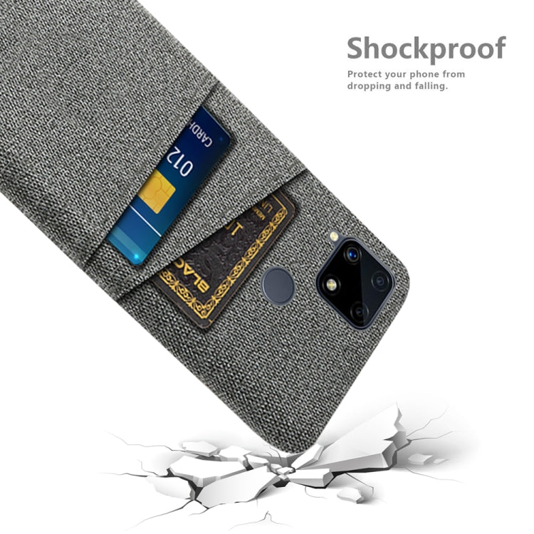 For OPPO Realme C25 Cloth Texture PC + Nylon Phone Case with Dual Card Slots