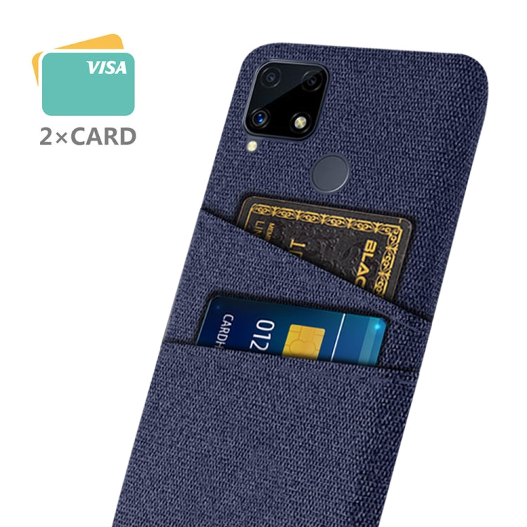 For OPPO Realme C25 Cloth Texture PC + Nylon Phone Case with Dual Card Slots