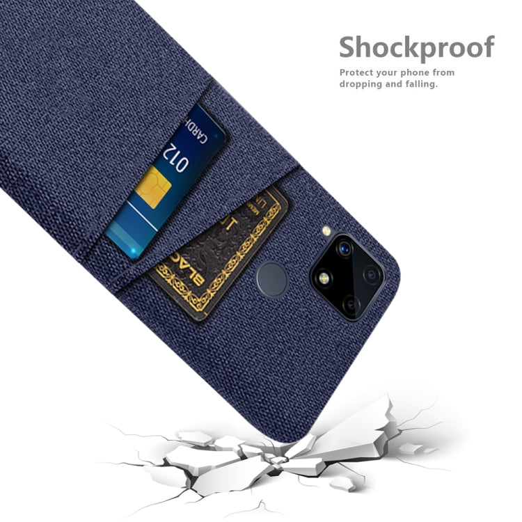 For OPPO Realme C25 Cloth Texture PC + Nylon Phone Case with Dual Card Slots