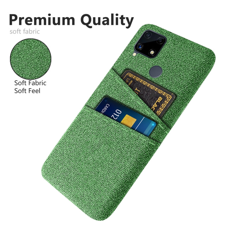 For OPPO Realme C25 Cloth Texture PC + Nylon Phone Case with Dual Card Slots
