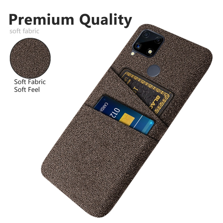 For OPPO Realme C25 Cloth Texture PC + Nylon Phone Case with Dual Card Slots
