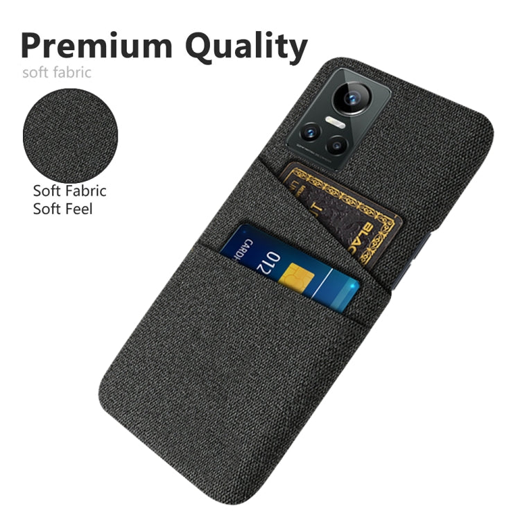 For OPPO Realme GT Neo3 Cloth Texture PC + Nylon Phone Case with Dual Card Slots