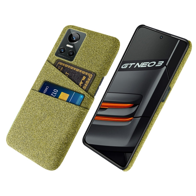 For OPPO Realme GT Neo3 Cloth Texture PC + Nylon Phone Case with Dual Card Slots