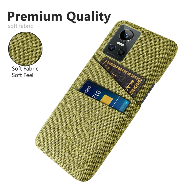 For OPPO Realme GT Neo3 Cloth Texture PC + Nylon Phone Case with Dual Card Slots
