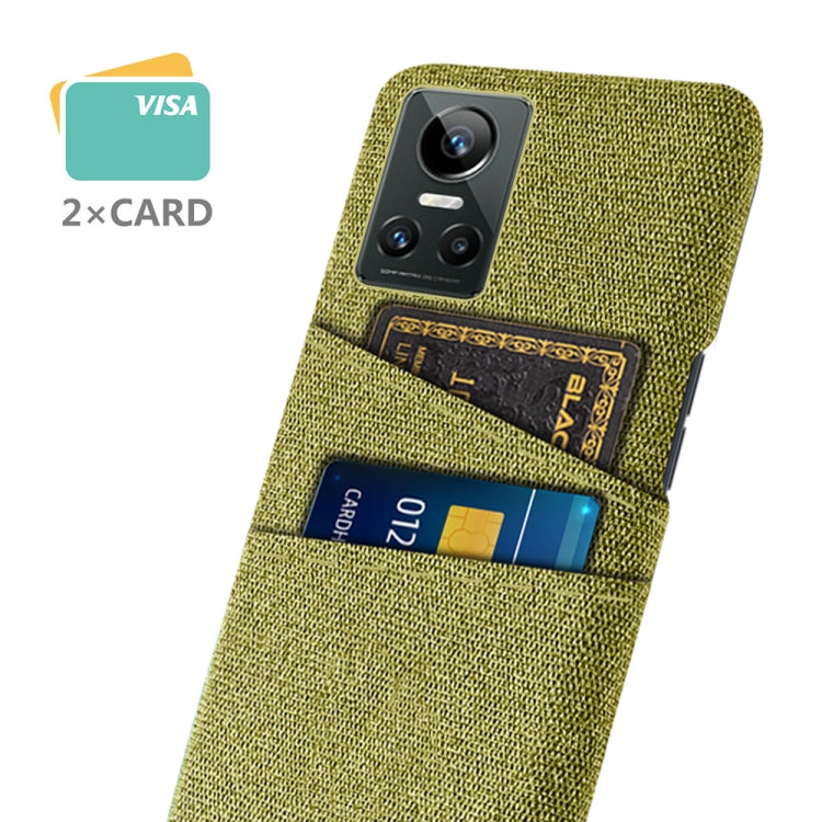 For OPPO Realme GT Neo3 Cloth Texture PC + Nylon Phone Case with Dual Card Slots