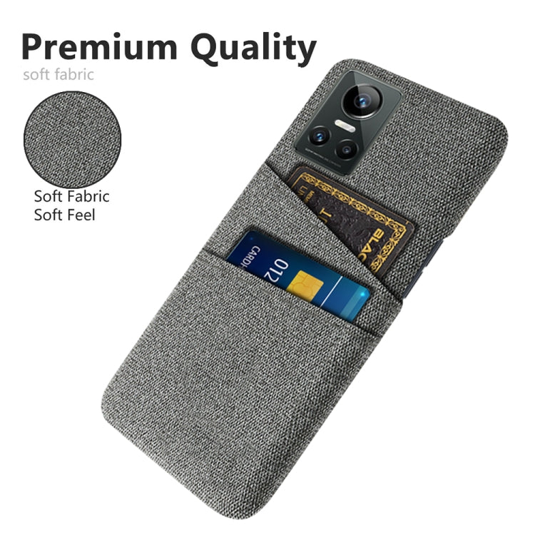 For OPPO Realme GT Neo3 Cloth Texture PC + Nylon Phone Case with Dual Card Slots