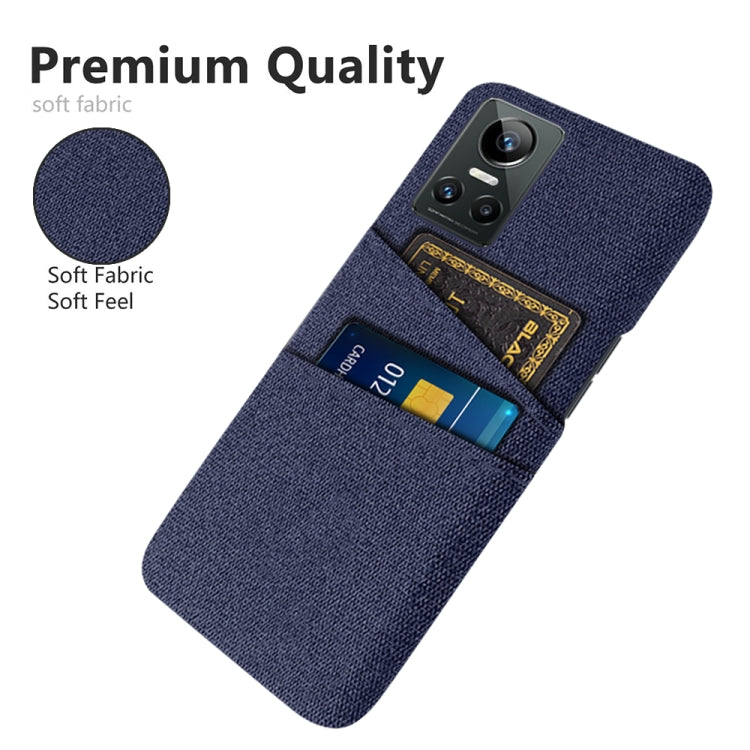 For OPPO Realme GT Neo3 Cloth Texture PC + Nylon Phone Case with Dual Card Slots