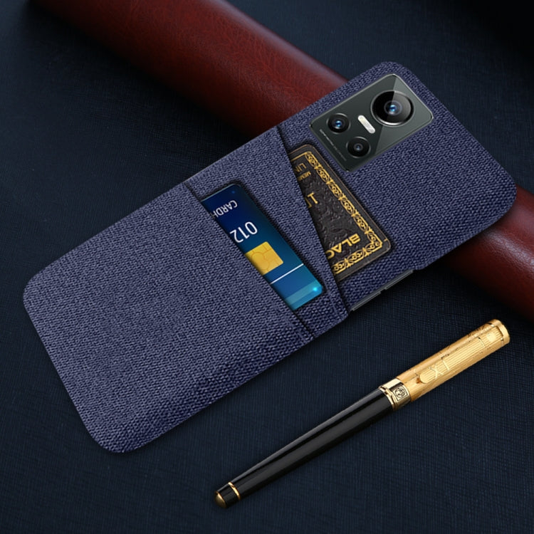 For OPPO Realme GT Neo3 Cloth Texture PC + Nylon Phone Case with Dual Card Slots