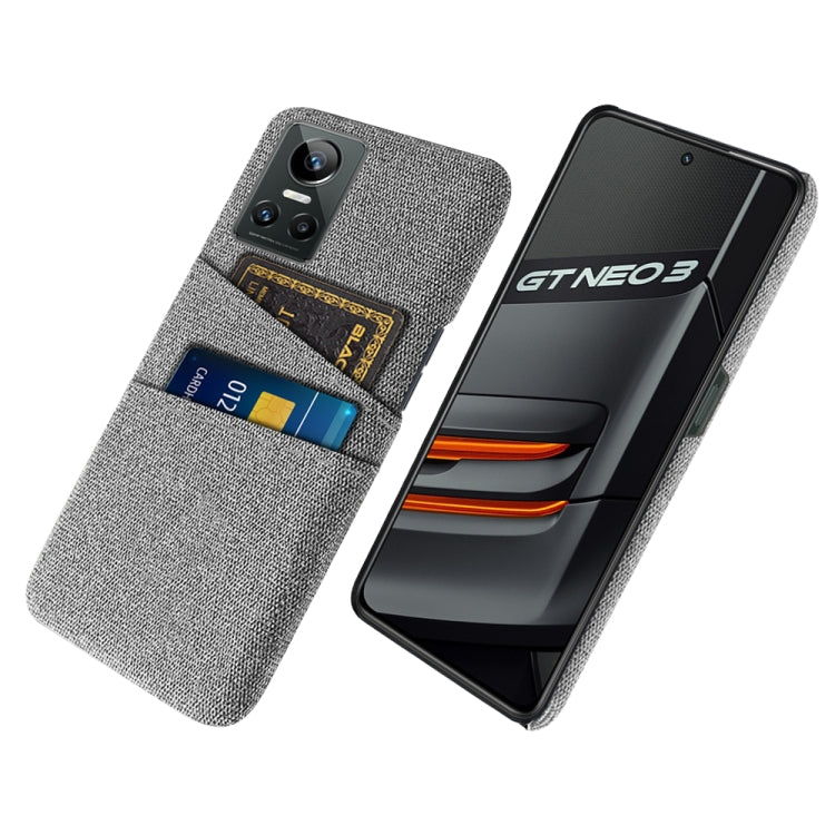 For OPPO Realme GT Neo3 Cloth Texture PC + Nylon Phone Case with Dual Card Slots