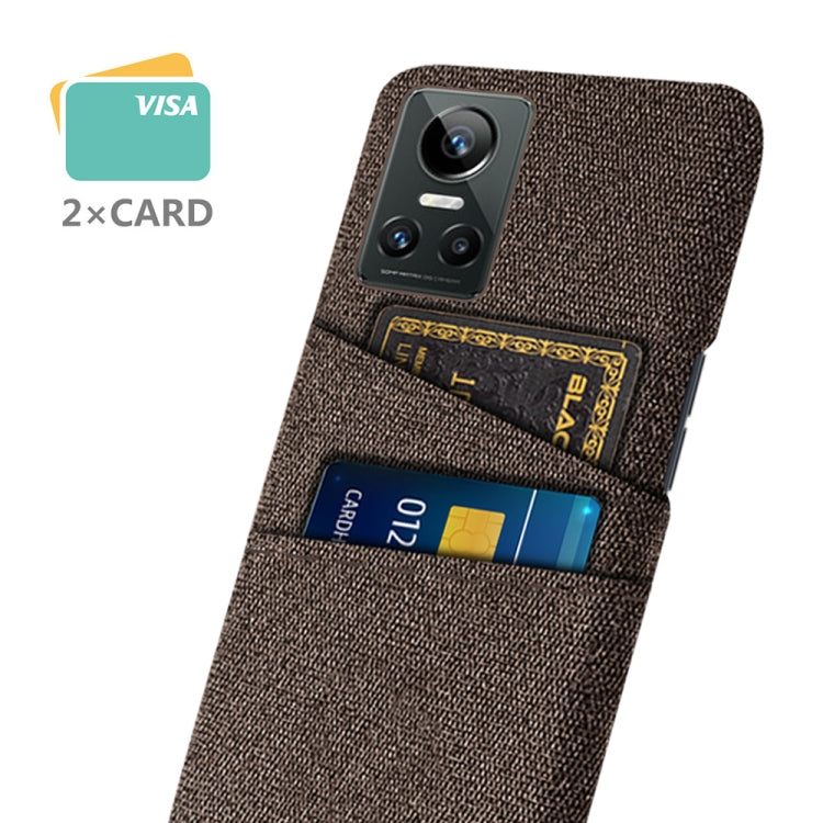 For OPPO Realme GT Neo3 Cloth Texture PC + Nylon Phone Case with Dual Card Slots
