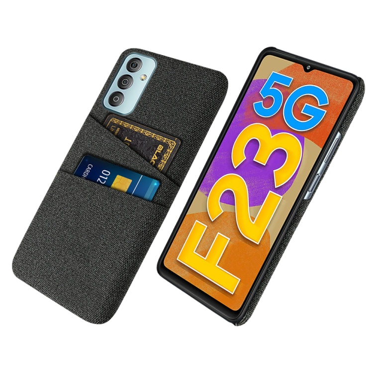 For Samsung Galaxy F23 5G Cloth Texture PC + Nylon Phone Case with Dual Card Slots