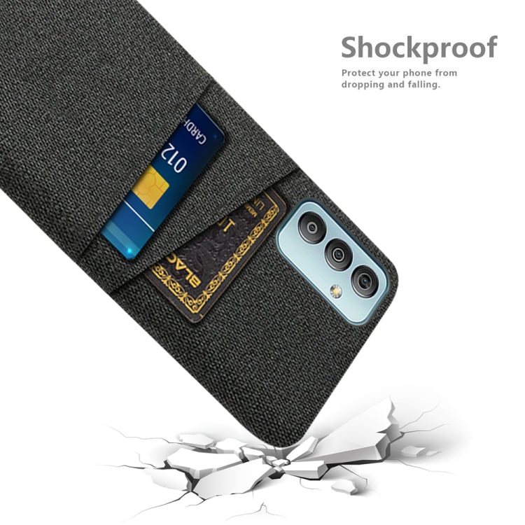 For Samsung Galaxy F23 5G Cloth Texture PC + Nylon Phone Case with Dual Card Slots