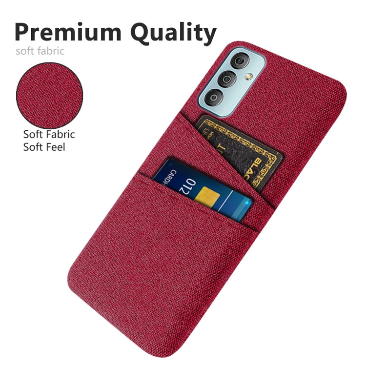 For Samsung Galaxy F23 5G Cloth Texture PC + Nylon Phone Case with Dual Card Slots