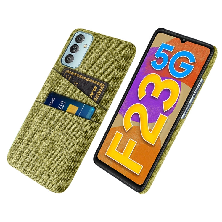 For Samsung Galaxy F23 5G Cloth Texture PC + Nylon Phone Case with Dual Card Slots