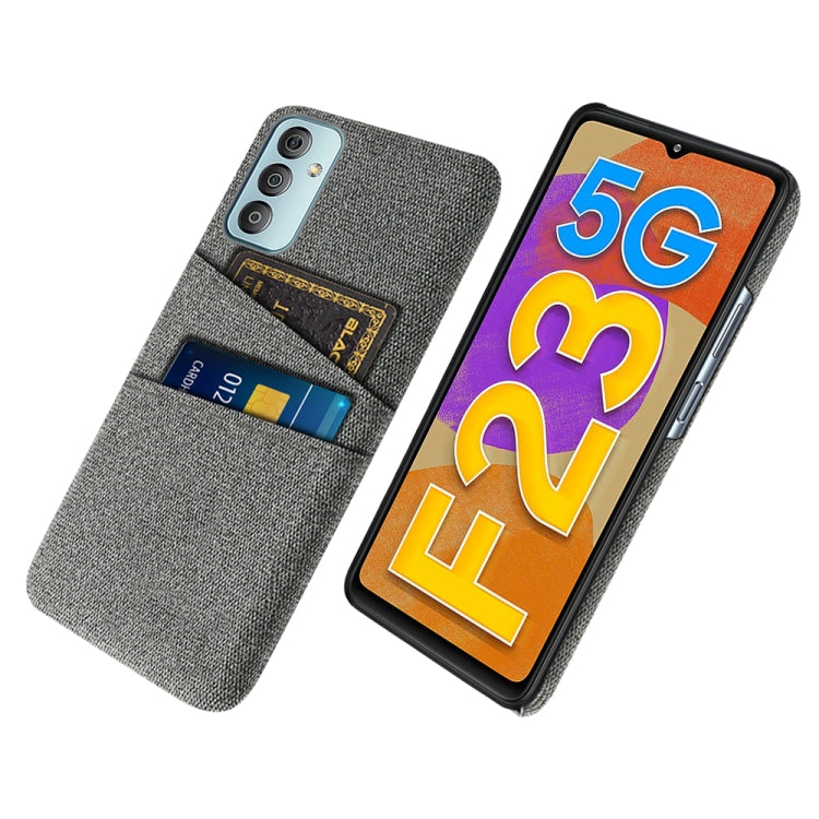 For Samsung Galaxy F23 5G Cloth Texture PC + Nylon Phone Case with Dual Card Slots