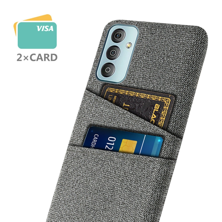 For Samsung Galaxy F23 5G Cloth Texture PC + Nylon Phone Case with Dual Card Slots