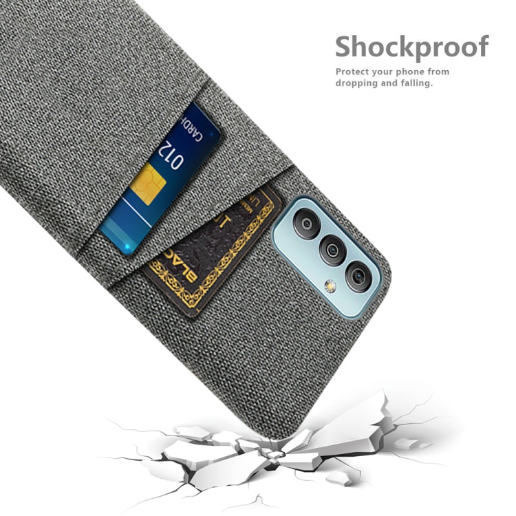 For Samsung Galaxy F23 5G Cloth Texture PC + Nylon Phone Case with Dual Card Slots