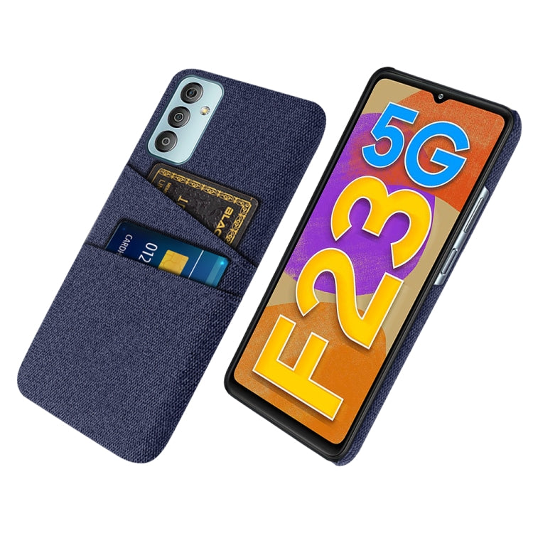 For Samsung Galaxy F23 5G Cloth Texture PC + Nylon Phone Case with Dual Card Slots