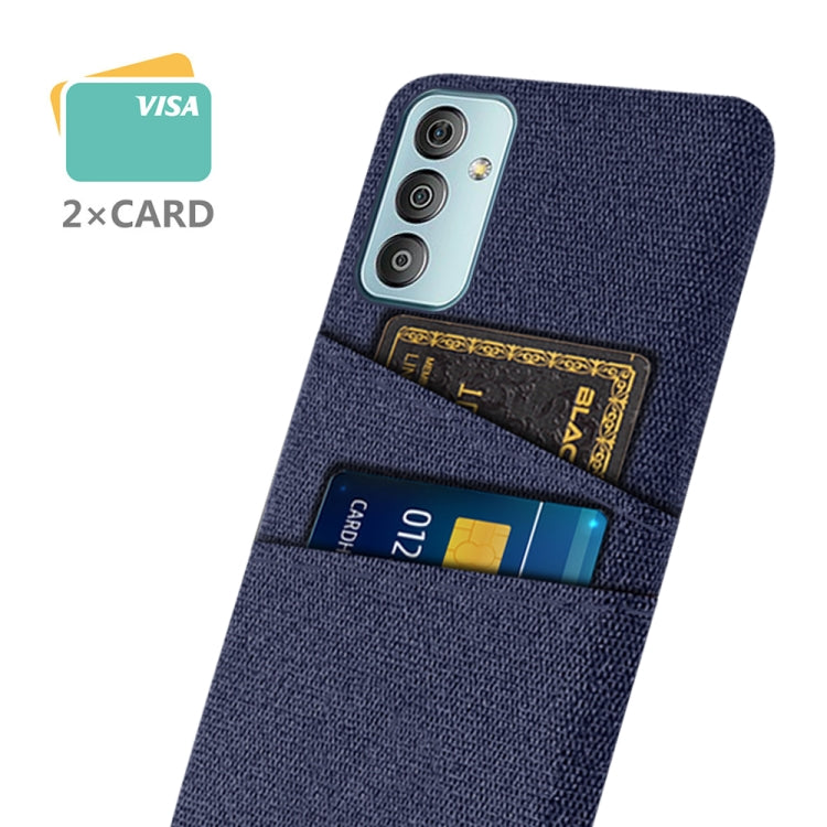 For Samsung Galaxy F23 5G Cloth Texture PC + Nylon Phone Case with Dual Card Slots