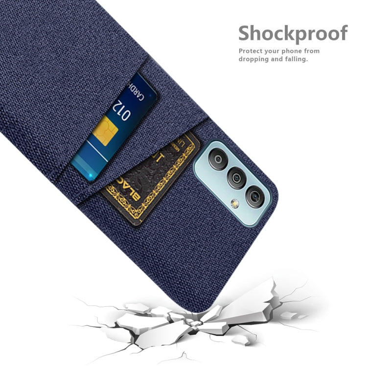 For Samsung Galaxy F23 5G Cloth Texture PC + Nylon Phone Case with Dual Card Slots