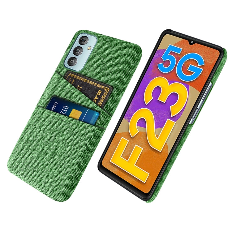 For Samsung Galaxy F23 5G Cloth Texture PC + Nylon Phone Case with Dual Card Slots