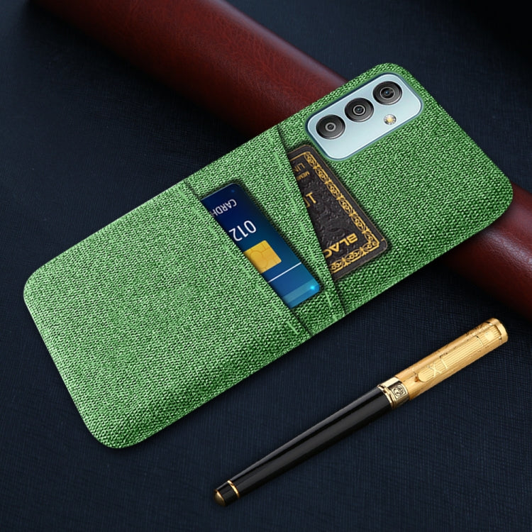 For Samsung Galaxy F23 5G Cloth Texture PC + Nylon Phone Case with Dual Card Slots