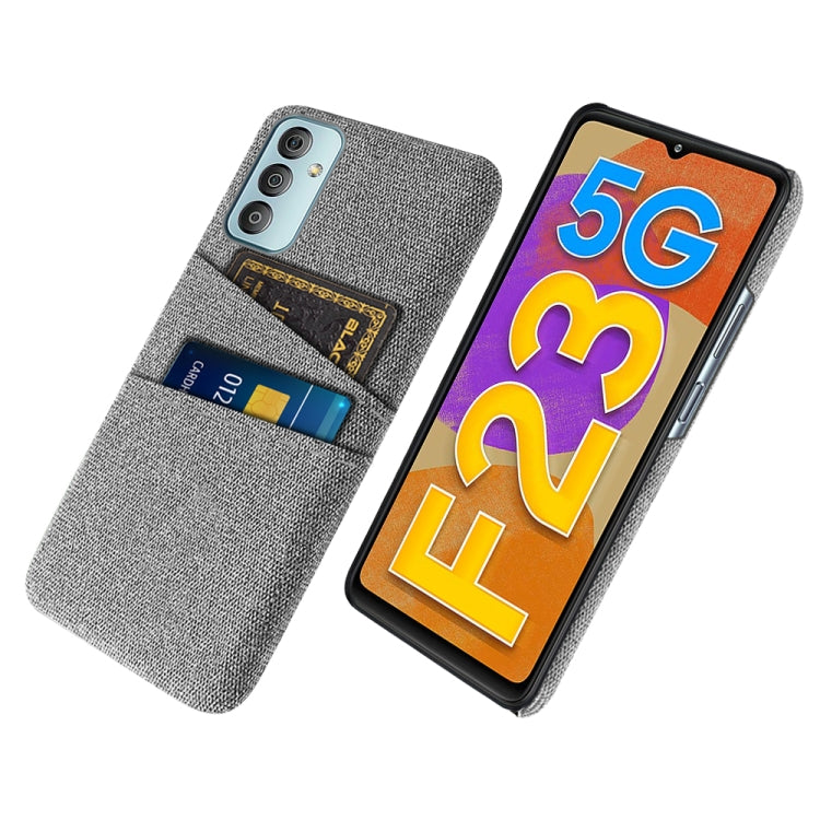 For Samsung Galaxy F23 5G Cloth Texture PC + Nylon Phone Case with Dual Card Slots
