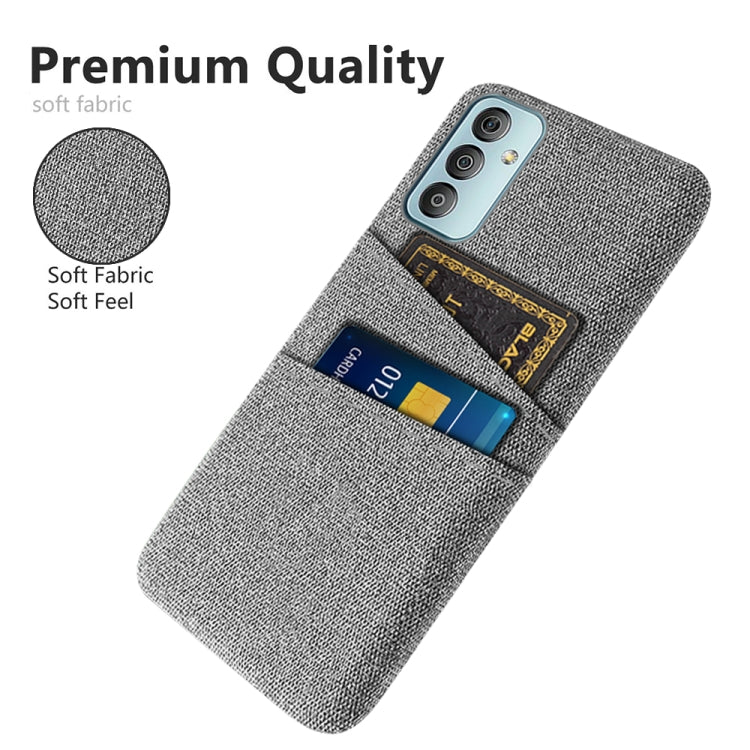 For Samsung Galaxy F23 5G Cloth Texture PC + Nylon Phone Case with Dual Card Slots