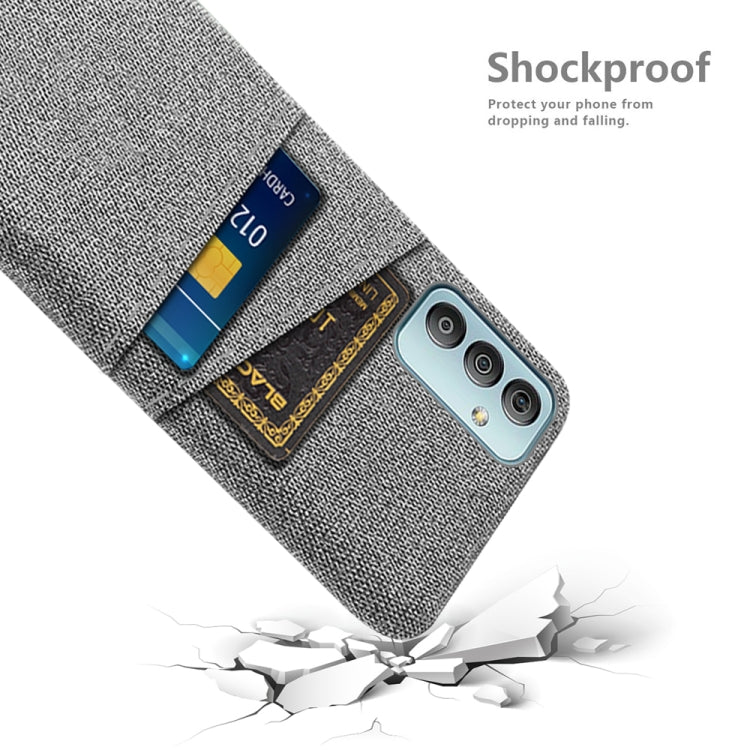 For Samsung Galaxy F23 5G Cloth Texture PC + Nylon Phone Case with Dual Card Slots