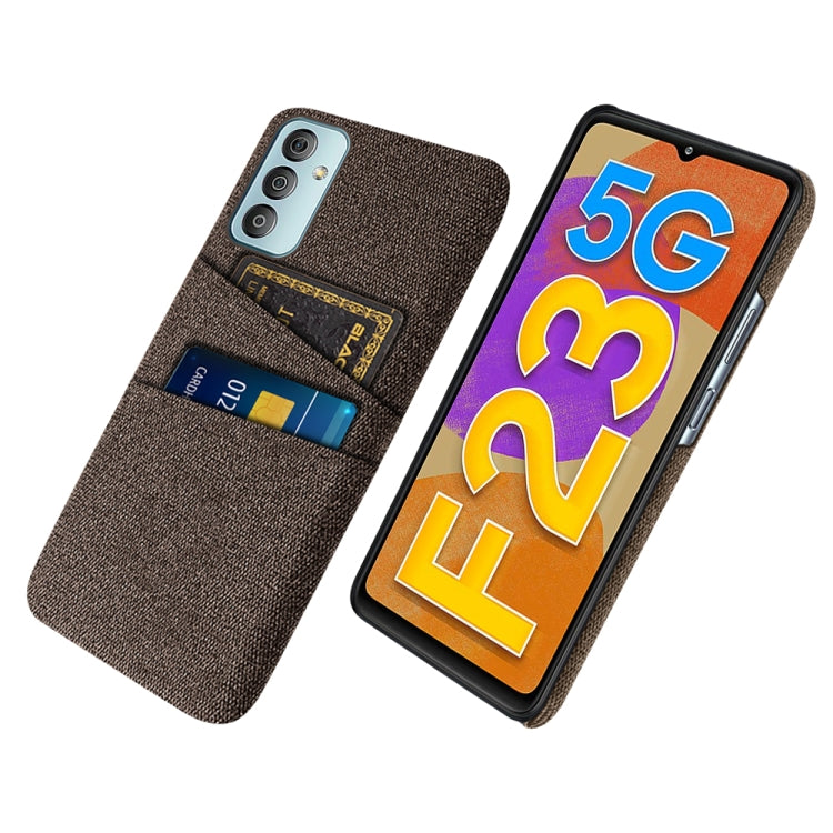 For Samsung Galaxy F23 5G Cloth Texture PC + Nylon Phone Case with Dual Card Slots