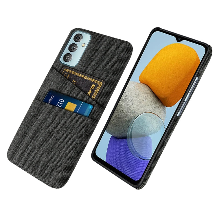 For Samsung Galaxy M23 5G Cloth Texture PC + Nylon Phone Case with Dual Card Slots
