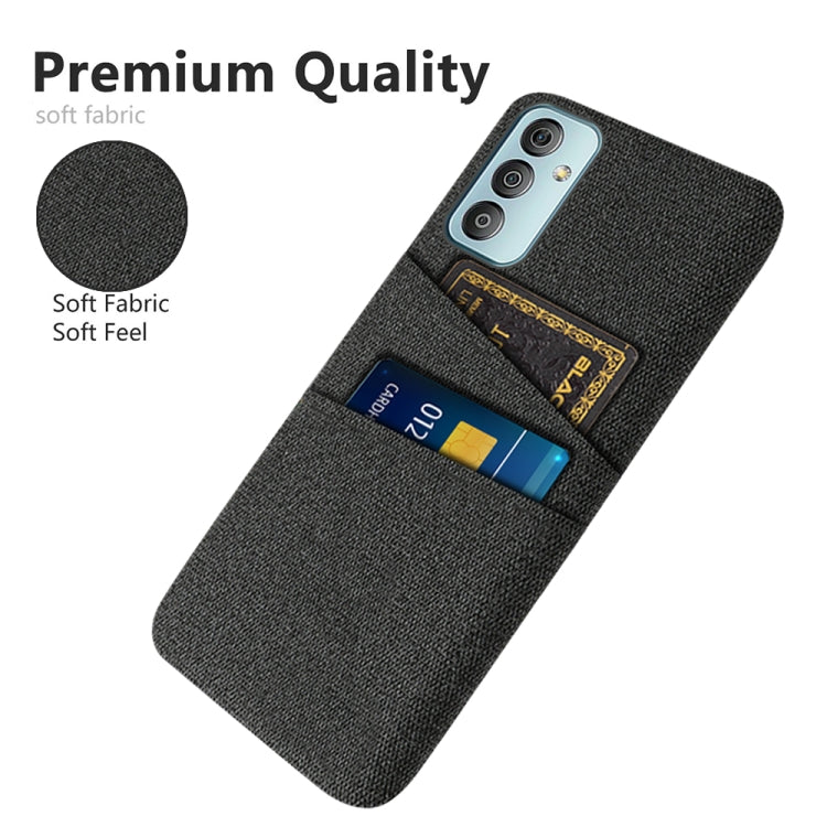 For Samsung Galaxy M23 5G Cloth Texture PC + Nylon Phone Case with Dual Card Slots