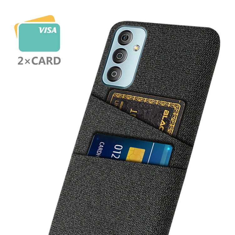 For Samsung Galaxy M23 5G Cloth Texture PC + Nylon Phone Case with Dual Card Slots