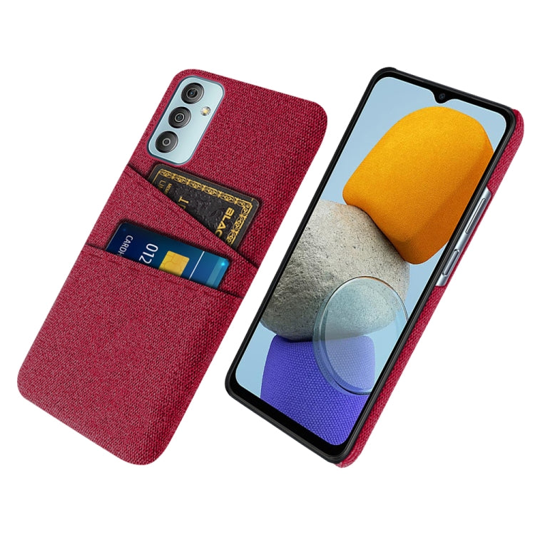For Samsung Galaxy M23 5G Cloth Texture PC + Nylon Phone Case with Dual Card Slots