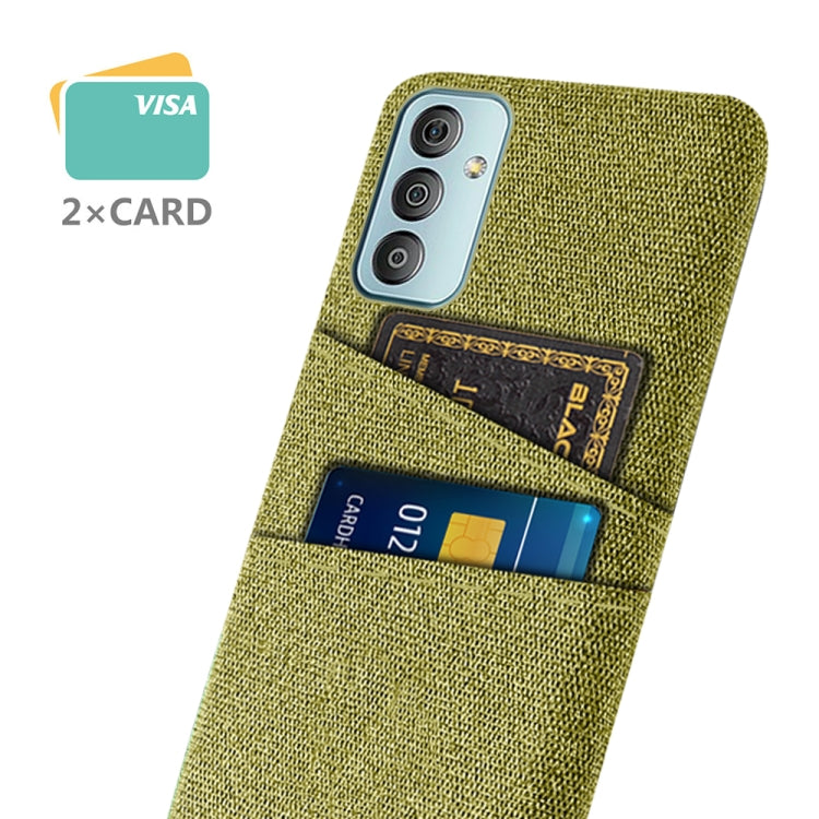 For Samsung Galaxy M23 5G Cloth Texture PC + Nylon Phone Case with Dual Card Slots