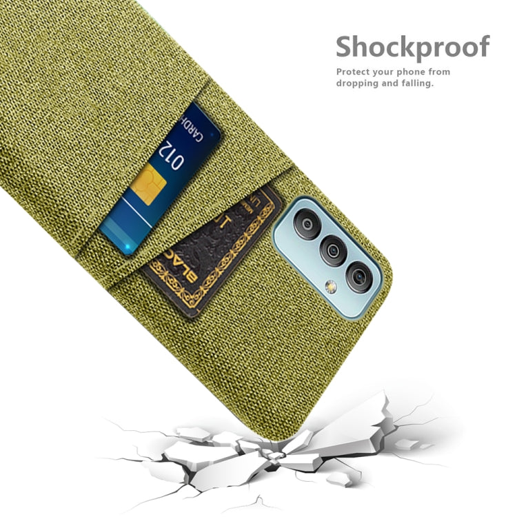 For Samsung Galaxy M23 5G Cloth Texture PC + Nylon Phone Case with Dual Card Slots