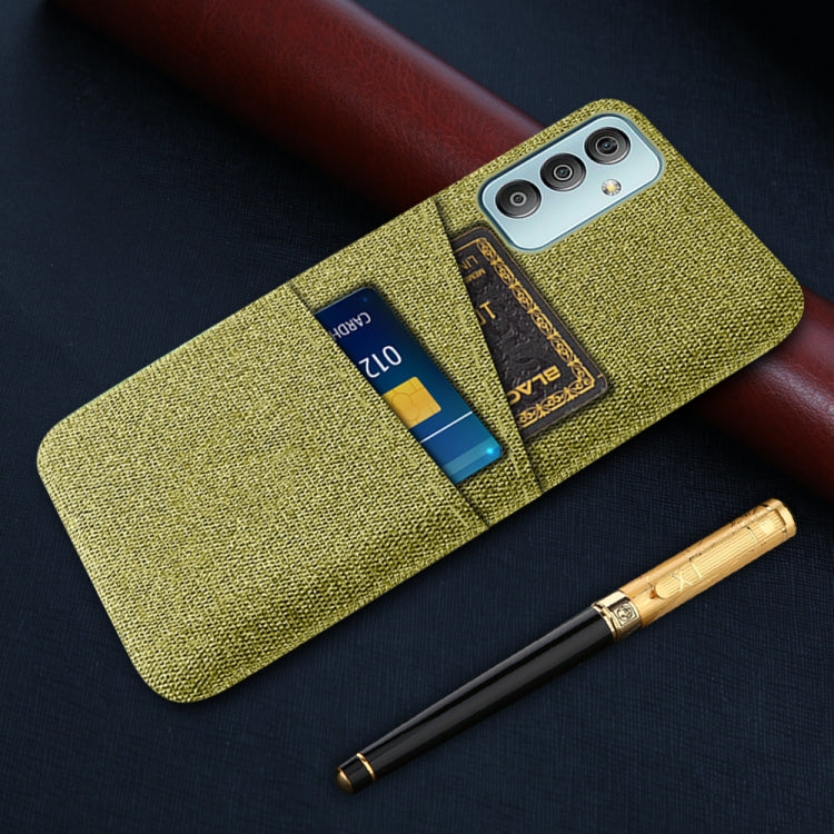 For Samsung Galaxy M23 5G Cloth Texture PC + Nylon Phone Case with Dual Card Slots