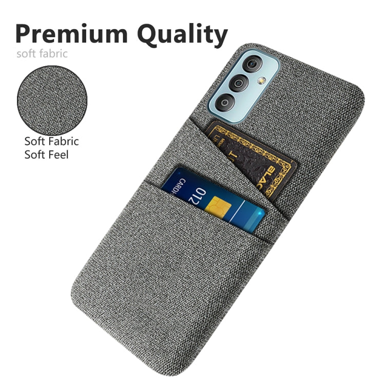 For Samsung Galaxy M23 5G Cloth Texture PC + Nylon Phone Case with Dual Card Slots