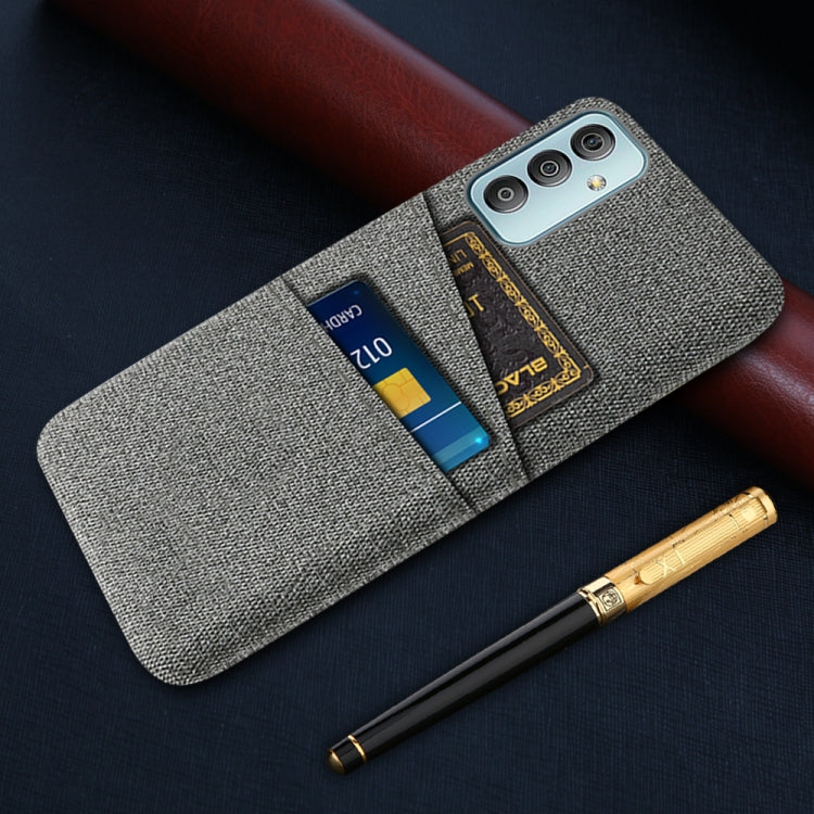 For Samsung Galaxy M23 5G Cloth Texture PC + Nylon Phone Case with Dual Card Slots