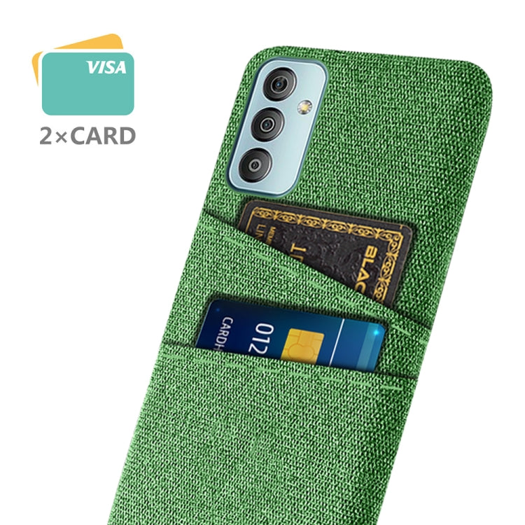 For Samsung Galaxy M23 5G Cloth Texture PC + Nylon Phone Case with Dual Card Slots